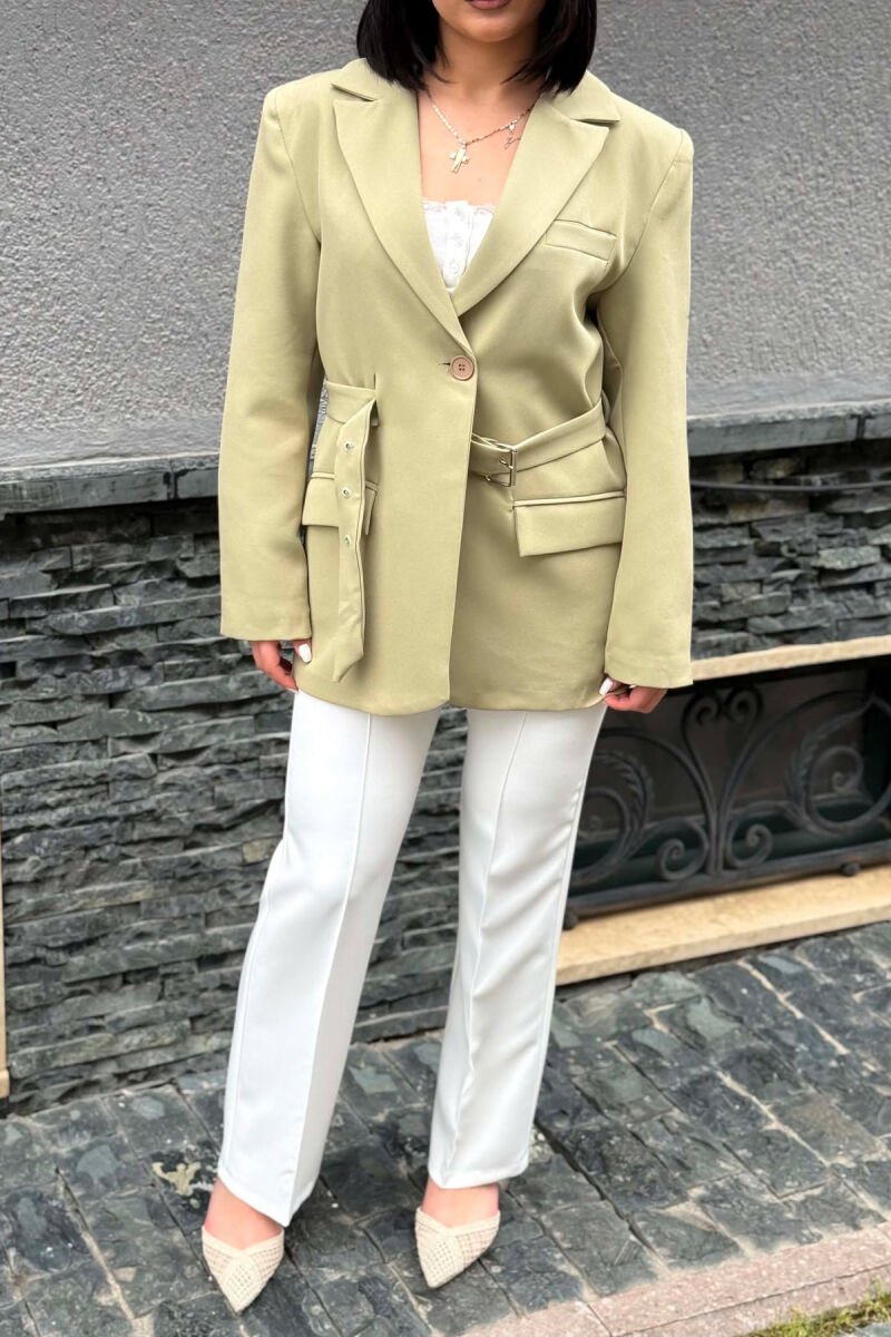 ONE COLOR BELT DETAIL WOMAN JACKET MINT/MENTE - 3