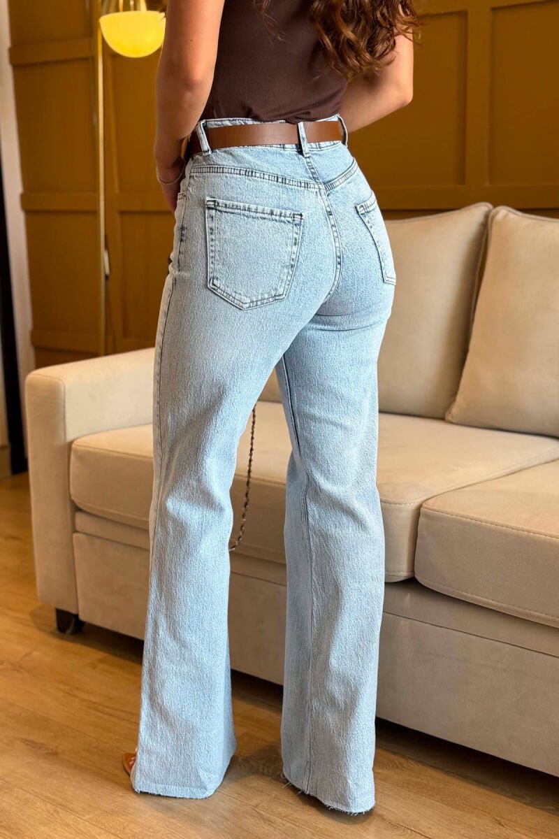 ONE COLOR BELT DETAIL WOMAN JEANS BABY BLUE/BLU BY - 4