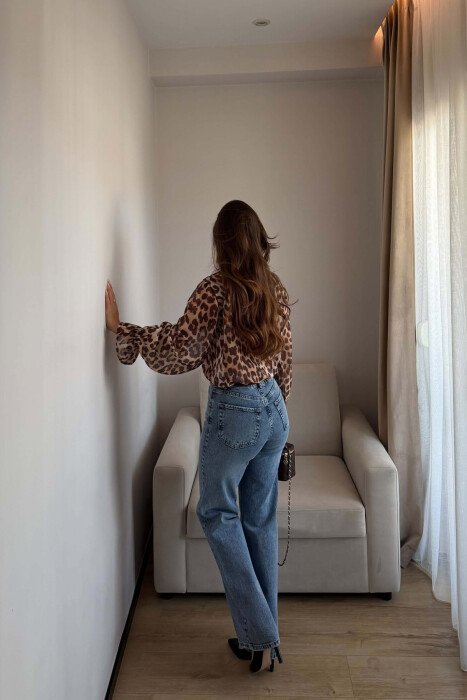 ONE COLOR BELT DETAIL WOMAN JEANS BEAUBLUE/BBL - 3