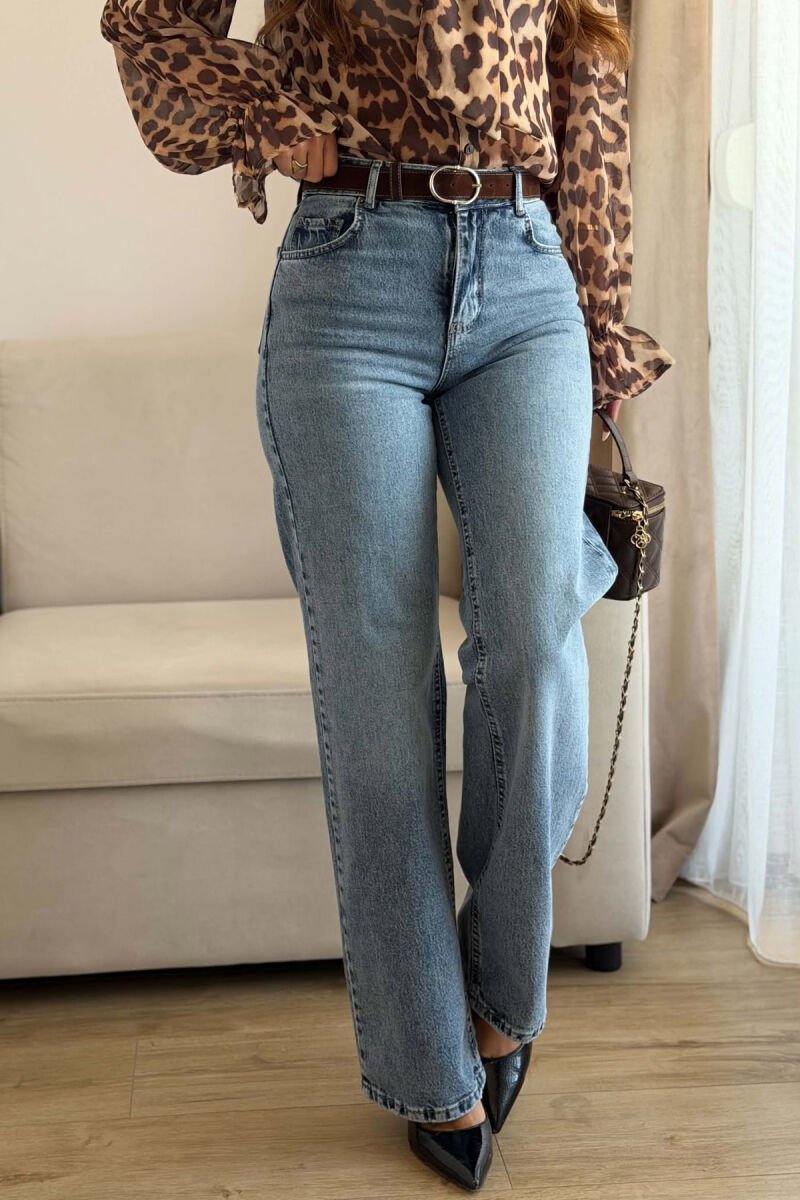 ONE COLOR BELT DETAIL WOMAN JEANS BEAUBLUE/BBL - 4