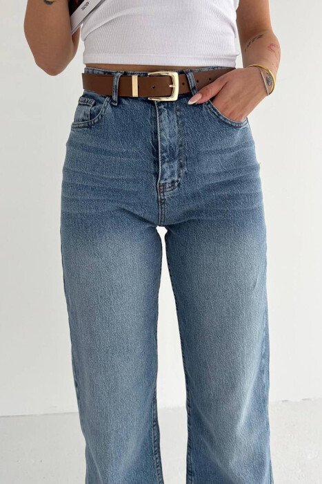ONE COLOR BELT DETAIL WOMAN JEANS LIGHTBLUE/BZ - 2