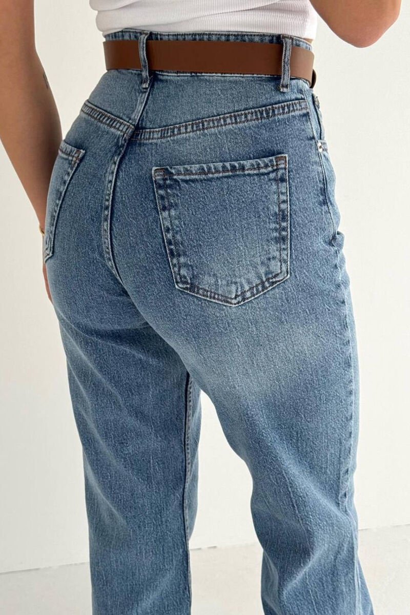 ONE COLOR BELT DETAIL WOMAN JEANS LIGHTBLUE/BZ - 4