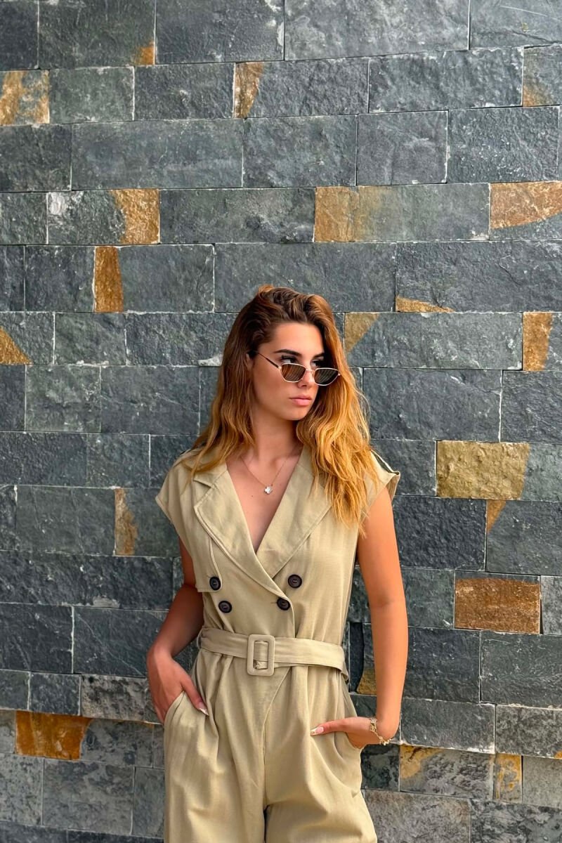 ONE COLOR BELT DETAIL WOMAN JUMPSUIT MINT/MENTE - 3