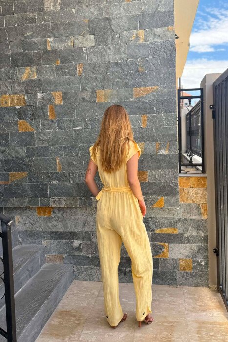 ONE COLOR BELT DETAIL WOMAN JUMPSUIT YELLOW/E VERDHE - 5