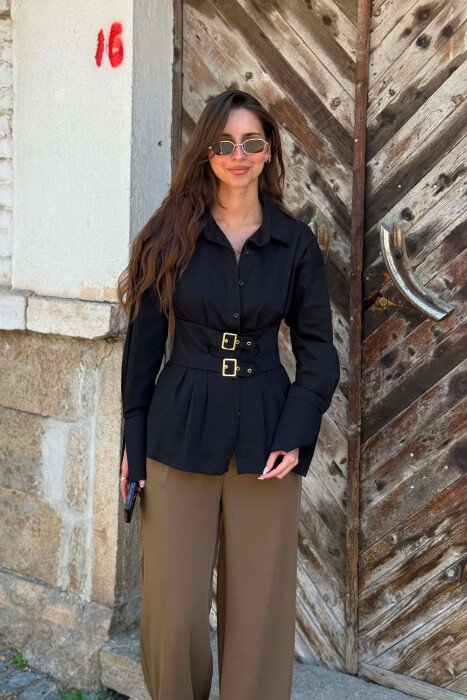 KEMISHE ME DETAJ RRIPI PER FEMRA NE NGJYRE TE ZEZE - KLAUDIO FASHION