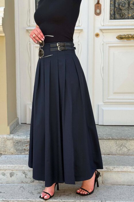 ONE COLOR BELT DETAIL WOMAN SKIRT BLUE/BLU - 2