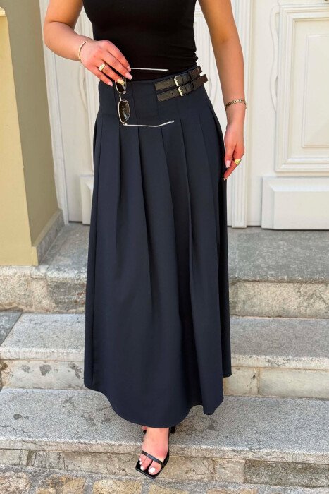 ONE COLOR BELT DETAIL WOMAN SKIRT BLUE/BLU - 4