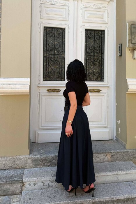 ONE COLOR BELT DETAIL WOMAN SKIRT BLUE/BLU - 5