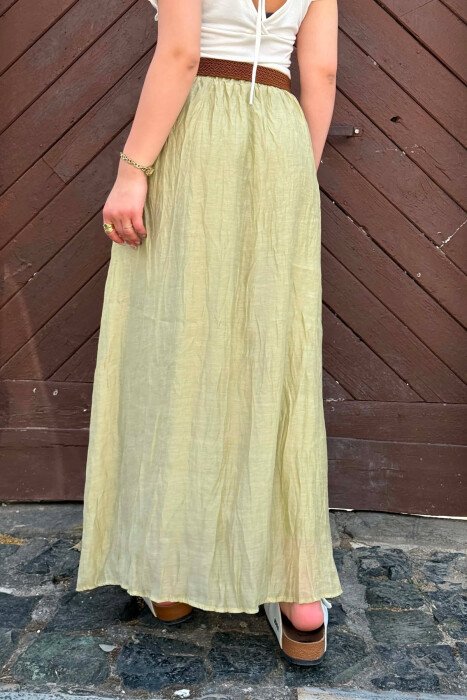 ONE COLOR BELT DETAIL WOMAN SKIRT MINT/MENTE - 2