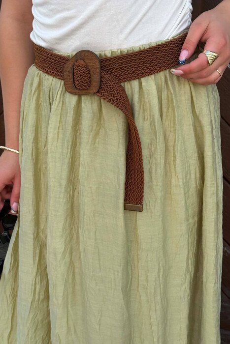 ONE COLOR BELT DETAIL WOMAN SKIRT MINT/MENTE - 7