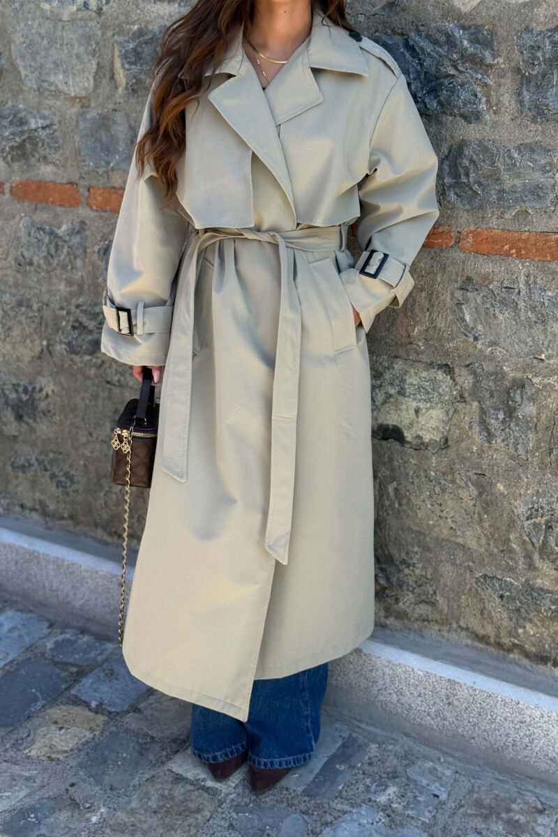ONE COLOR BELT DETAIL WOMAN TRENCH COAT MINT/MENTE - 2