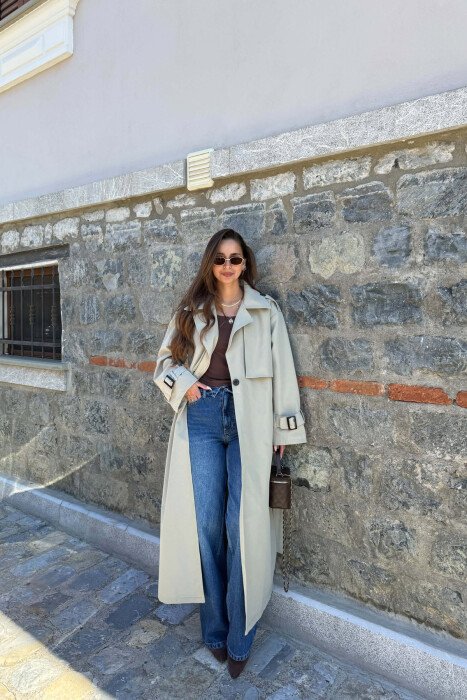 ONE COLOR BELT DETAIL WOMAN TRENCH COAT MINT/MENTE - 4