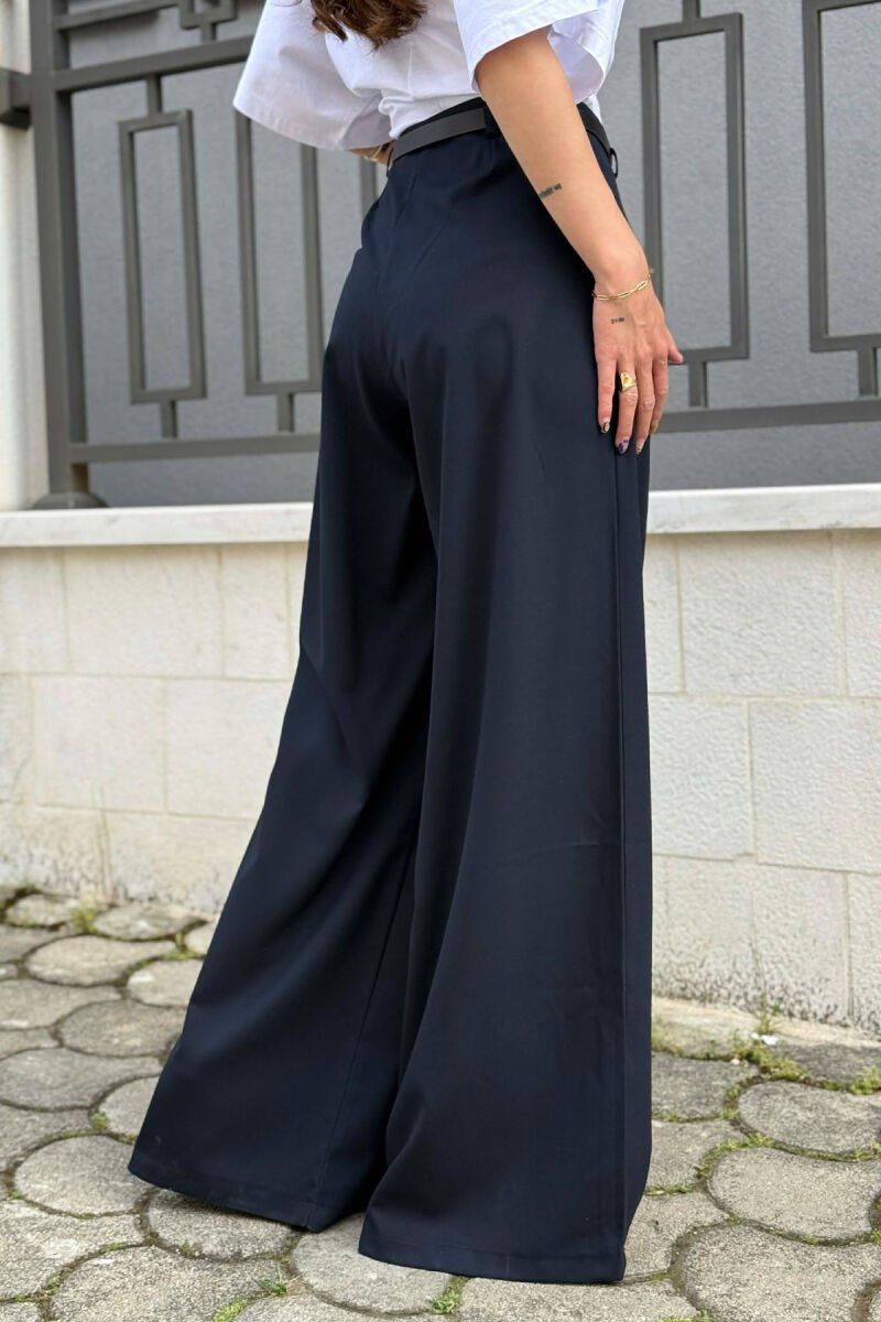 ONE COLOR BELT DETAIL WOMAN TROUSERS BLUE/BLU - 3