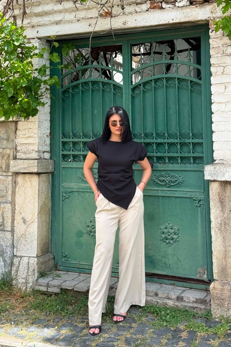 ONE COLOR BELT DETAIL WOMAN TROUSERS BEIGE/BEZHE - 6