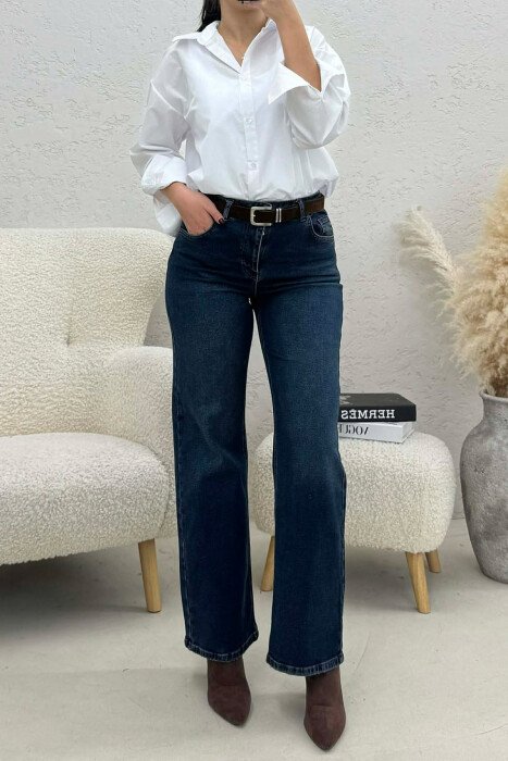 ONE COLOR BELT DETAIL WOMEN JEANS BLUE/BLU - 1