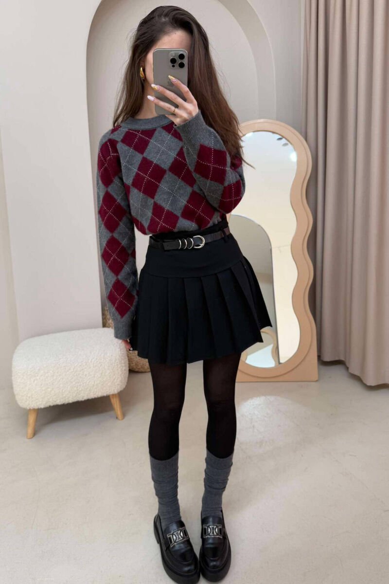 ONE COLOR BELTED WOMEN SKORT BLACK/ E ZEZE - 2