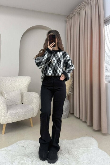 ONE COLOR BOOTCUT WOMEN JEANS BLACK/ E ZEZE - 2