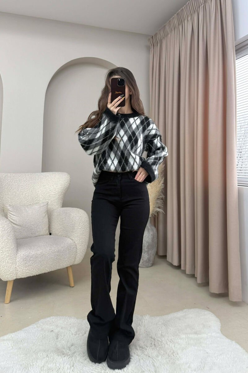 ONE COLOR BOOTCUT WOMEN JEANS BLACK/ E ZEZE - 2