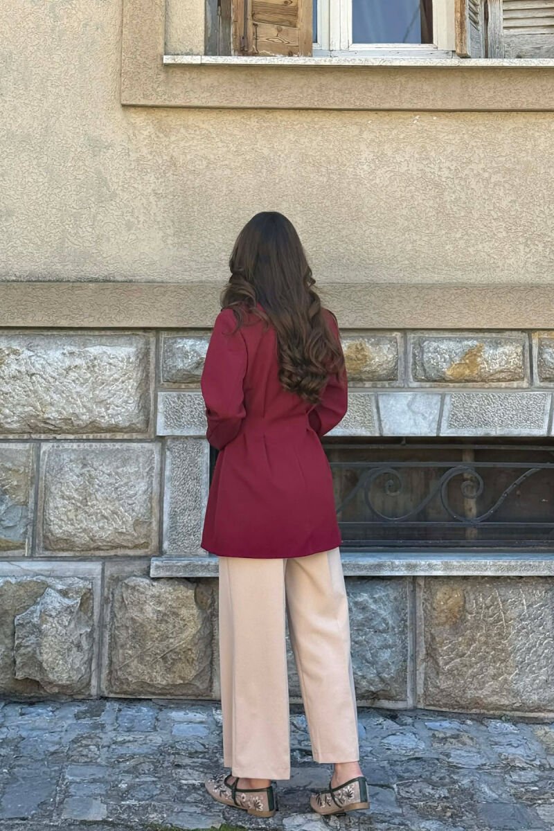 ONE COLOR BUTONED WOMAN JACKET DARK BURGUNDY/VISHNJE E ERRET - 6