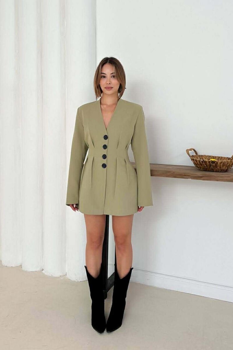ONE COLOR BUTONED WOMAN JACKET MINT/MENTE - 3