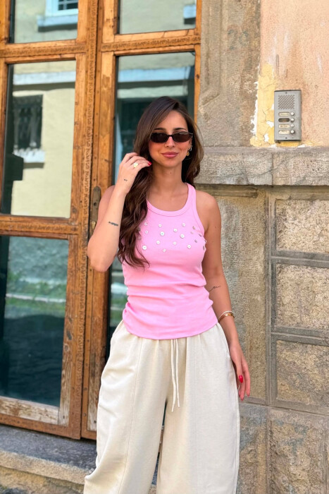 KANATJERE NJE NGJYRESHE ME DETAJIN E BUTONAVE PER FEMRA NE NGJYRE ROZE - KLAUDIO FASHION
