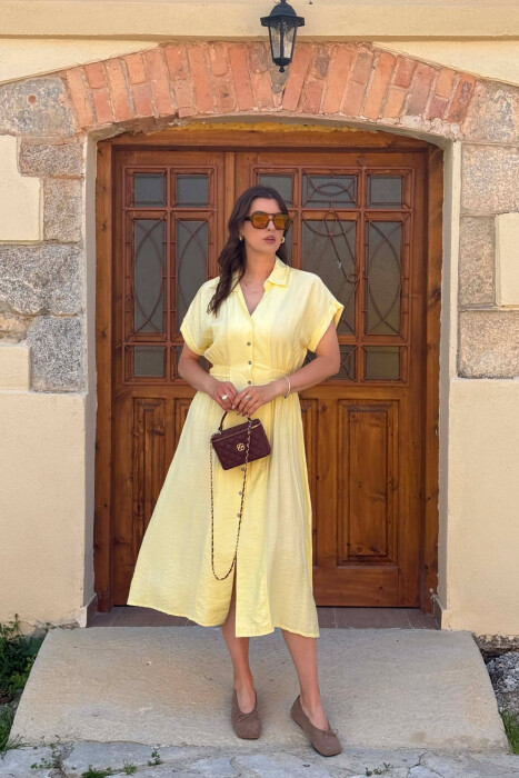 FUSTAN ME KOPSA PER FEMRA NE NGJYRE TE VERDHE - KLAUDIO FASHION