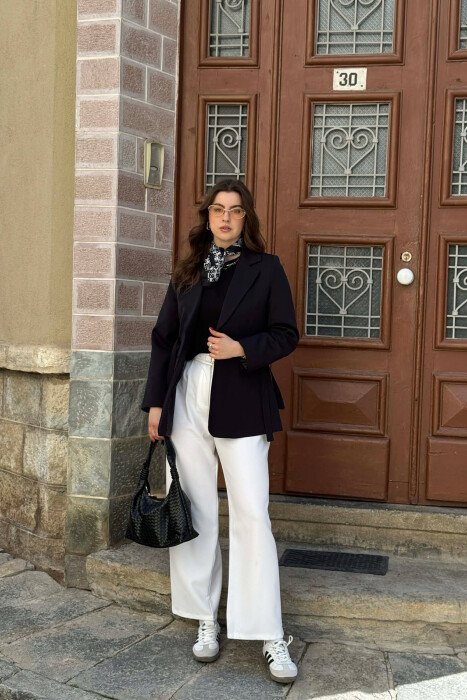 ONE COLOR BUTTONED WOMAN JACKET BLACK/ E ZEZE - 6