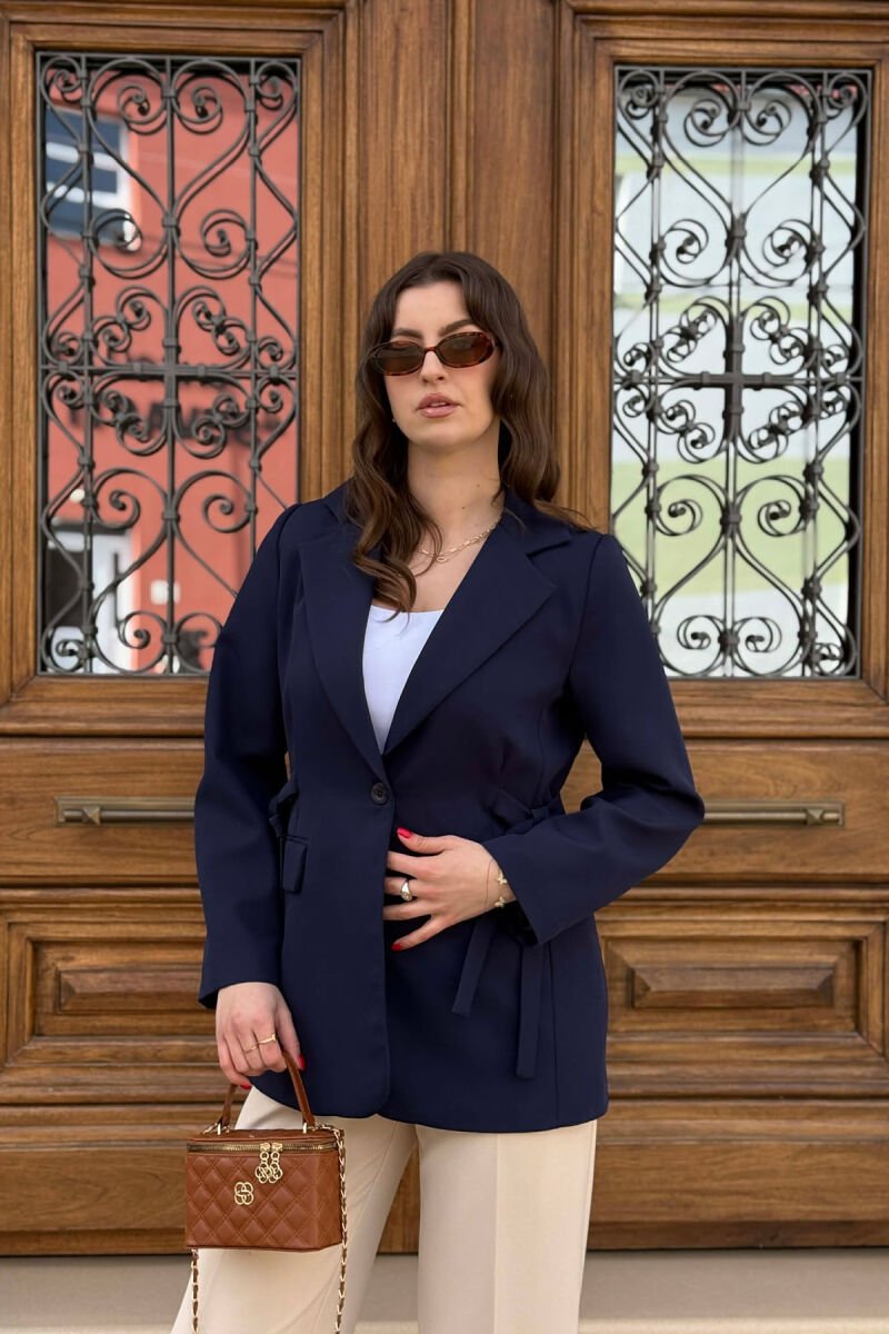 ONE COLOR BUTTONED WOMAN JACKET BLUE/BLU - 3