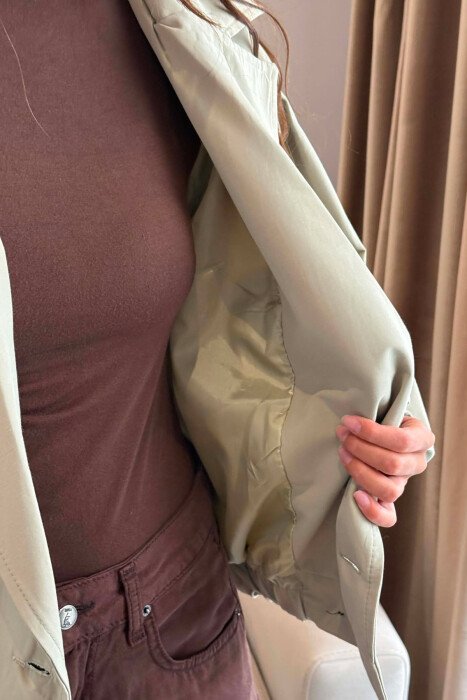 ONE COLOR BUTTONED WOMAN JACKET MINT/MENTE - 2