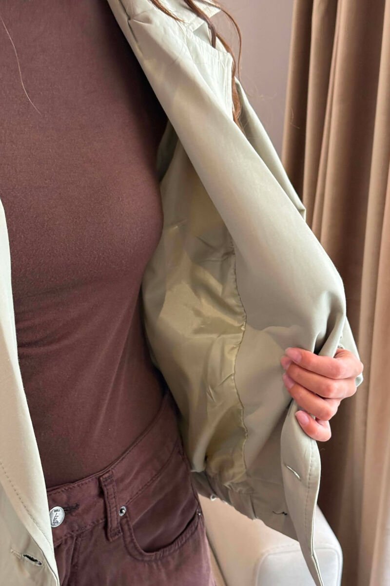 ONE COLOR BUTTONED WOMAN JACKET MINT/MENTE - 2