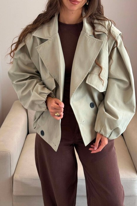 ONE COLOR BUTTONED WOMAN JACKET MINT/MENTE - 3