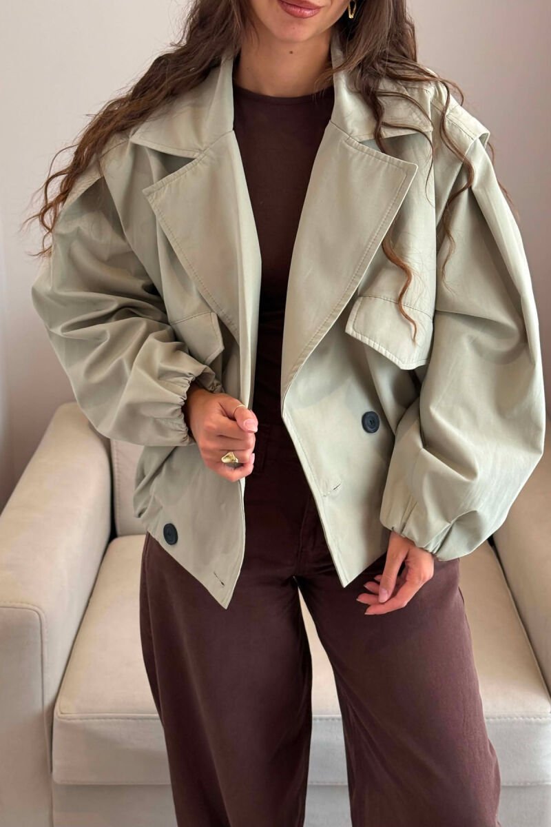 ONE COLOR BUTTONED WOMAN JACKET MINT/MENTE - 3