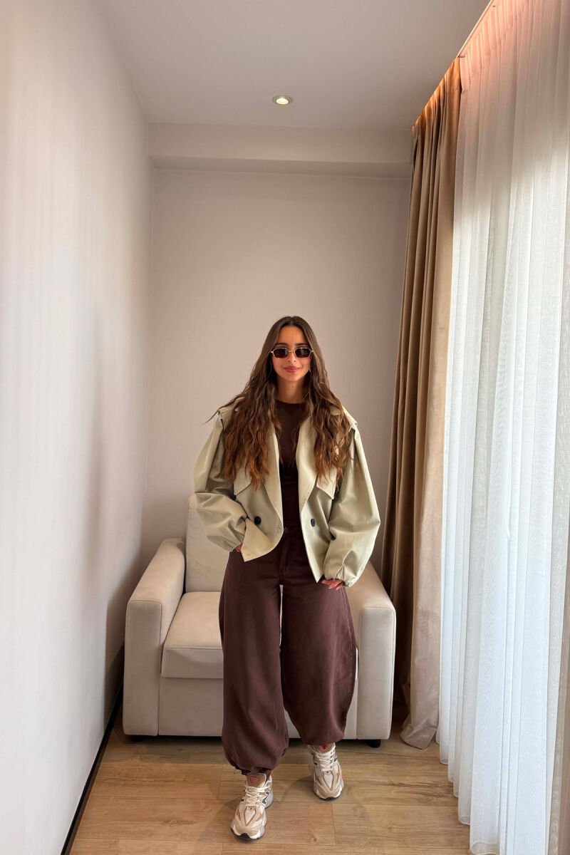 ONE COLOR BUTTONED WOMAN JACKET MINT/MENTE - 5