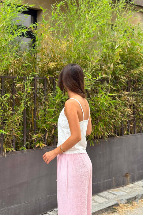 ONE COLOR BUTTONED WOMAN TANK TOP WHITE-E BARDHE - 2
