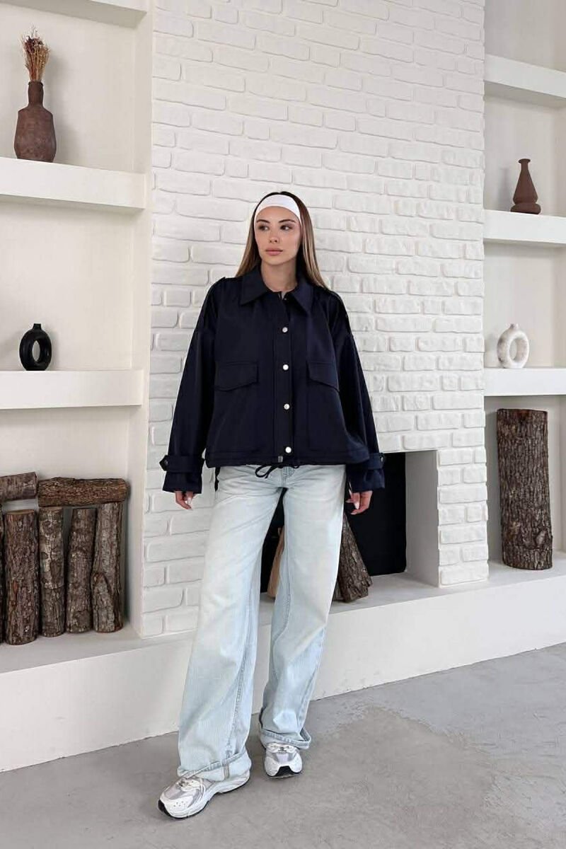 ONE COLOR BUTTONES WOMAN JACKET BLUE/BLU - 2