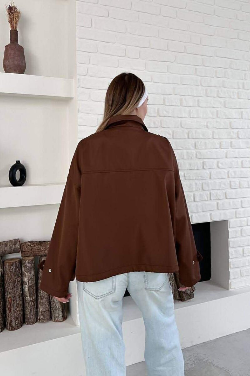 ONE COLOR BUTTONES WOMAN JACKET BROWN/KAFE - 6