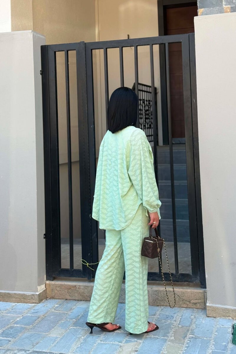 ONE COLOR CARDIGAN +TROUSERS WOMAN SET MINT/MENTE - 4