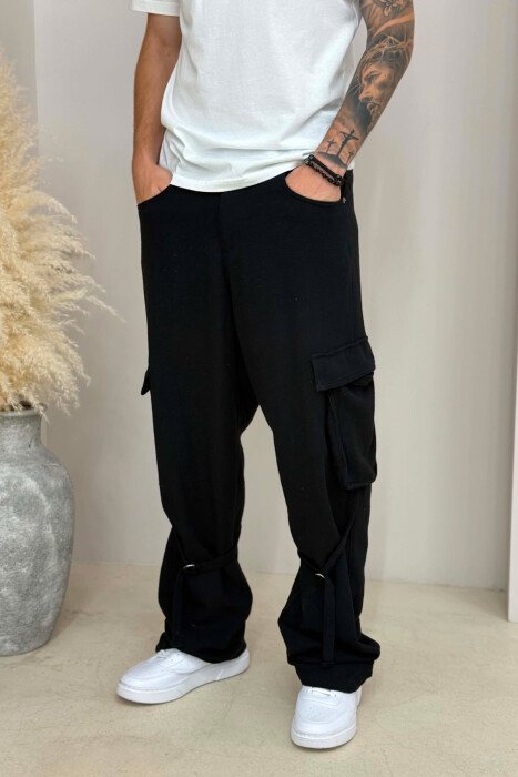 ONE COLOR CARGO MEN PANTS BLACK/ E ZEZE - 2