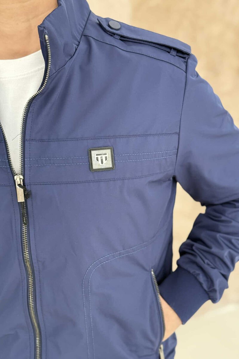 ONE COLOR CASUAL SIMPLE MEN JACKET BLUE/BLU - 5
