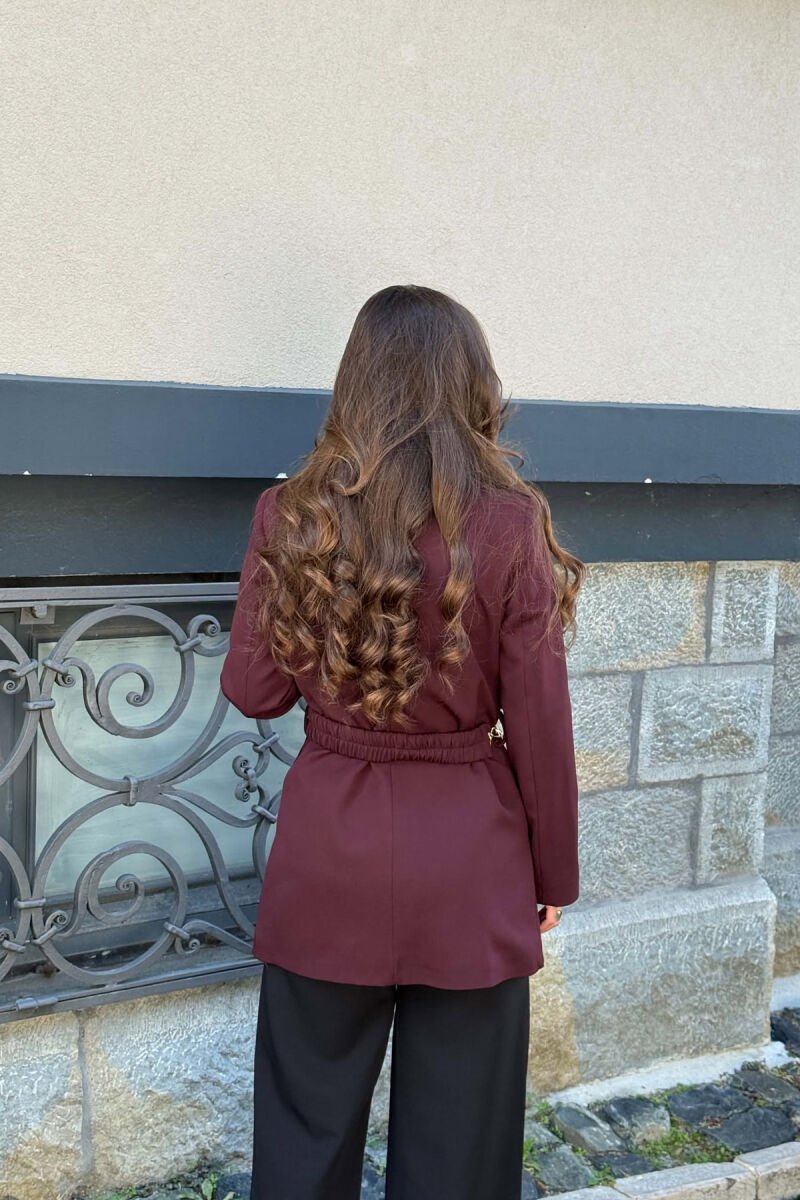 ONE COLOR CHAIN DETAIL WOMEN JACKET DARK BURGUNDY/VISHNJE E ERRET - 4