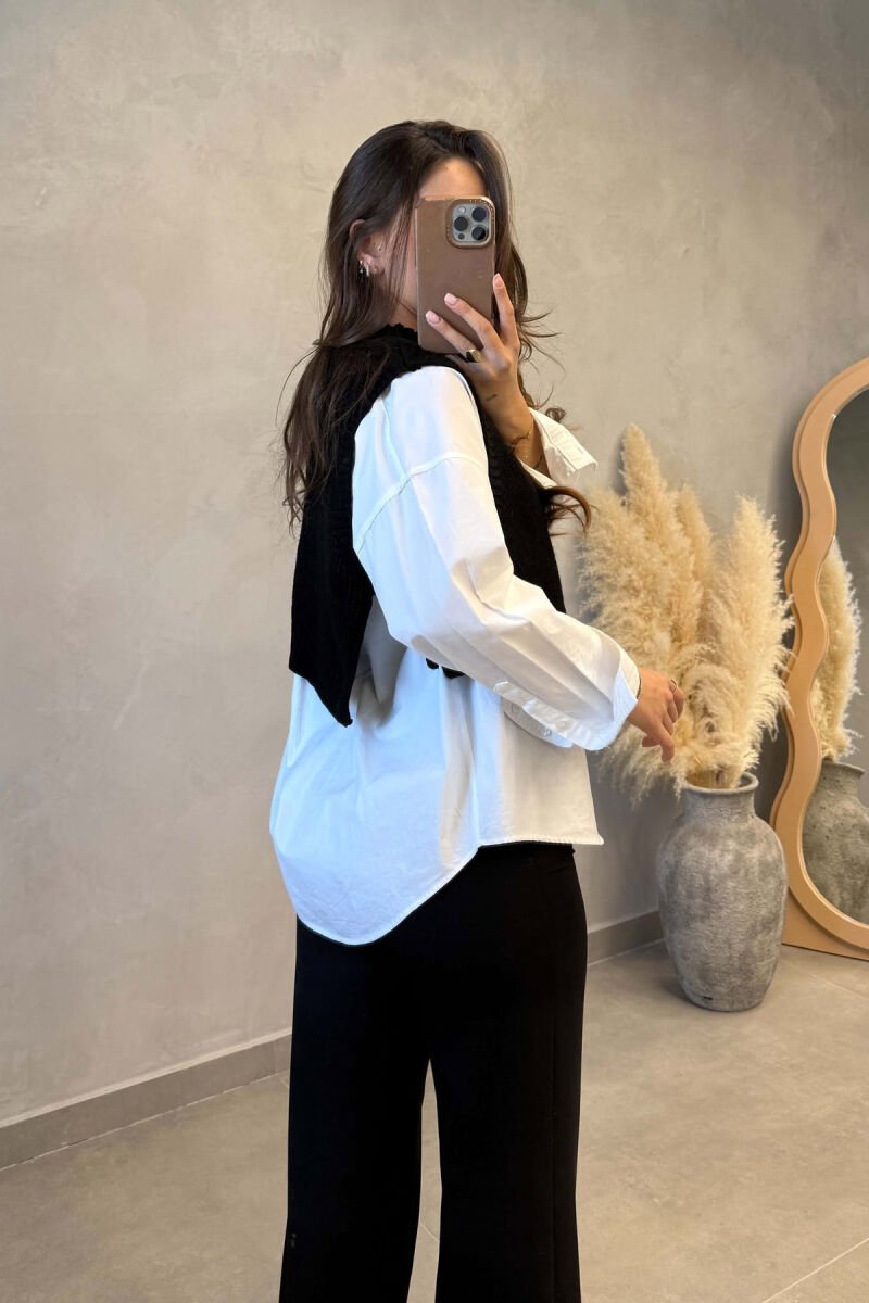 ONE COLOR CHERRY LOGO KNITTED WOMAN VEST BLACK/ E ZEZE - 4