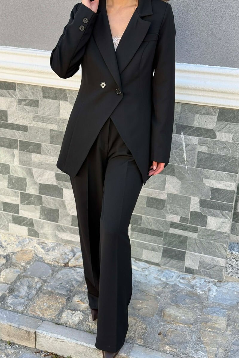 ONE COLOR CLASSIC JACKET + TROUSERS WOMAN SET BLACK/ E ZEZE - 2
