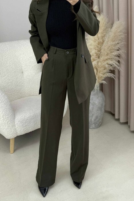 ONE COLOR CLASSIC JACKET + TROUSERS WOMAN SET GREEN/JESHILE - 6