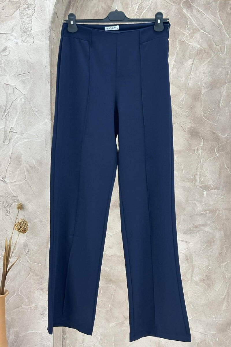 ONE COLOR CLASSIC JACKET+ TROUSERS WOMEN SET DARK BLUE/BEE - 4