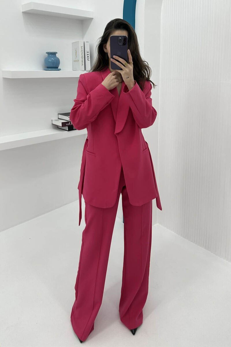 ONE COLOR CLASSIC JACKET+ TROUSERS WOMEN SET FUCHSIA/CIKLAMI - 5