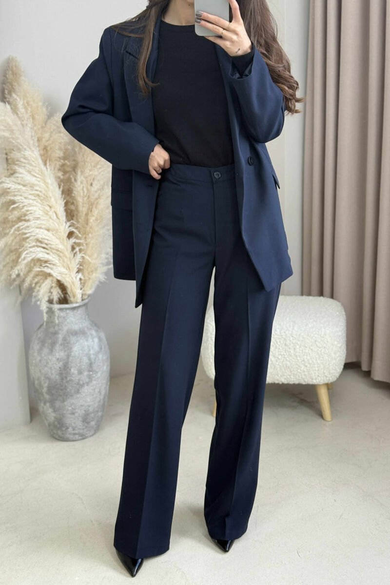 ONE COLOR CLASSIC JACKET+TROUSERS WOMEN SET BLUE/BLU - 5