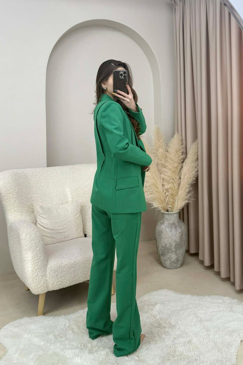 ONE COLOR CLASSIC JACKET+TROUSERS WOMEN SET GREEN/JESHILE - 6