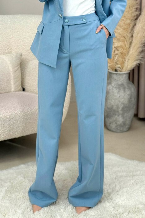 ONE COLOR CLASSIC JACKET+TROUSERS WOMEN SET LIGHTBLUE/BZ - 2