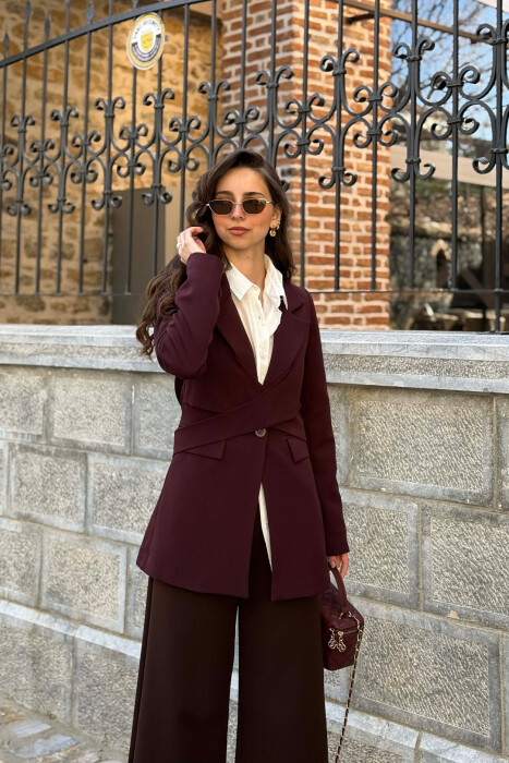 XHAKETE KLASIKE ME LIDHESE PER FEMRA NE NGJYRE VISHNJE TE ERRET - KLAUDIO FASHION