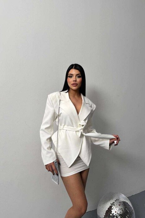ONE COLOR CLASSIC LACING WOMEN JACKET WHITE-E BARDHE - 3